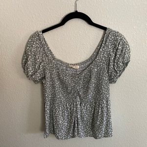 Floral Puffy Sleeve Blouse